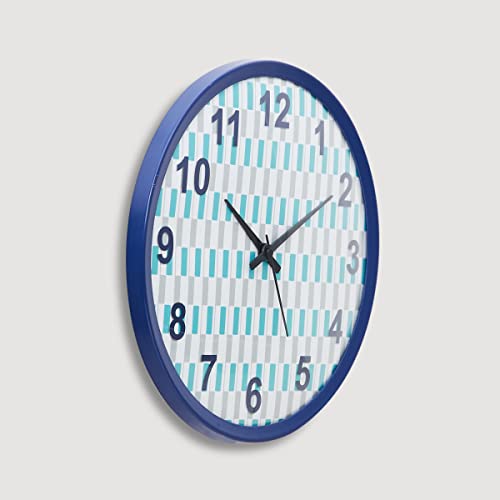 Image of Home Centre Casablanca Teal Printed Round Analogue Wall Clock