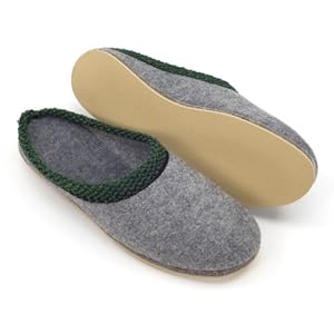 Pantoffelmann Pantofole feltro con suola in gomma I Ciabatte in feltro traspiranti unisex I Pantofole antiscivolo uomo donna suola multistrato in feltro