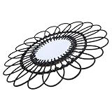 Miroir en rotin tressé : matériau inodore, fabriqué en rotin tressé. miroir de maison
