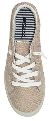 Image of Soda Flat Women Shoes Linen Canvas Slip On Sneakers Lace Up Style Loafers Zig-S