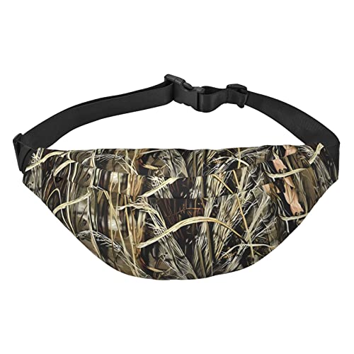 Marsupio mimetico e di grandi dimensioni con 3 tasche con cerniera. É possibile trasportare telefoni cellulari di tutte le per esercizi allaperto taglia unica verde giallo nero