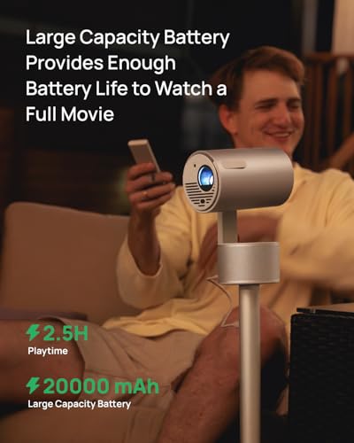 XGIMI PowerBase-Ständer für den MoGo 3 Pro Projektor: Integrierte Powerbank, 20.000 mAh Hochkapazitätsakku, 2,5 Stunden Laufzeit, tragbarer und Flexibler Begleiter für den Outdoor-Einsatz.