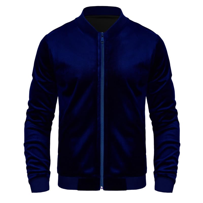 Image of Mens Faux Suede Bomber Jacket Varsity Jacket Windbreaker Vintage Casual Lightweight Leather Coats Jackets