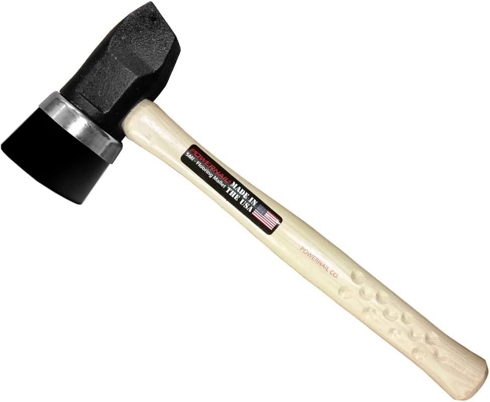 Powernail 5MI Iron Black Capped Rubber Mallet for Flooring Nailers & Staplers (4 lbs)