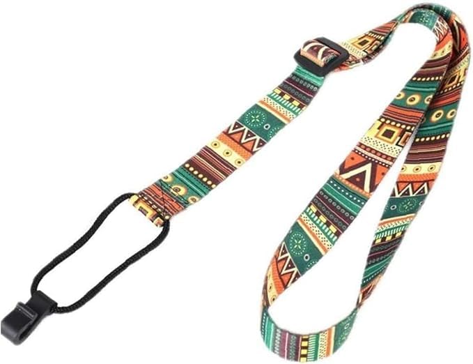 YuanHolumid Ukulele Strap Adjustable Bohemian Style Printing Ribbon Clip-on Guitar Belt Instrument...
