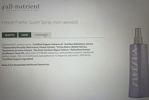 Sukesha Freeze Frame Hair Spray 8.5 Oz miniatura 1
