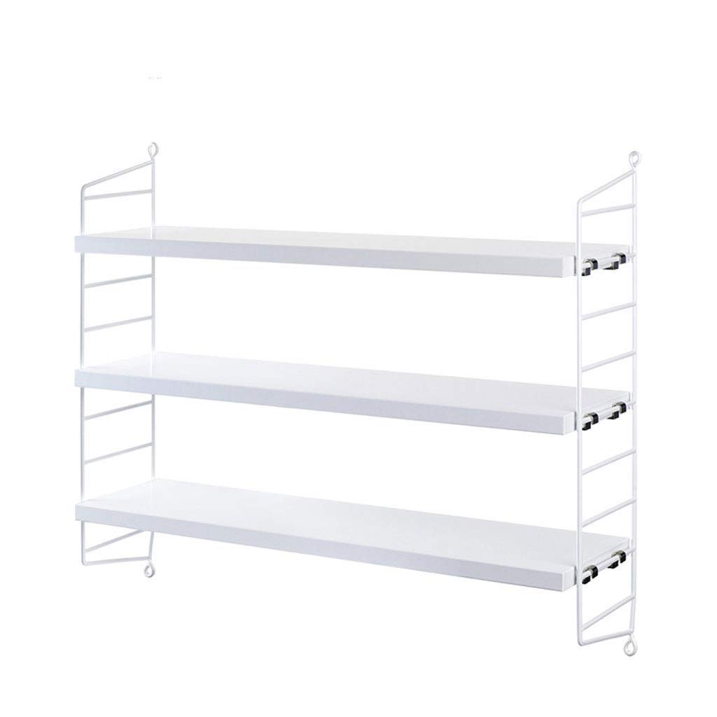 Étagères en bois pour chambre et salon style industriel finition Bianco