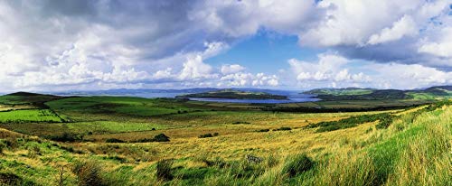 Posterazzi DPI1804722 Lough Swilly, Inch Island, Co Donegal, Ireland Irish Landscape with Lake in The Distance Photo Print, 30 x 12, Multi
