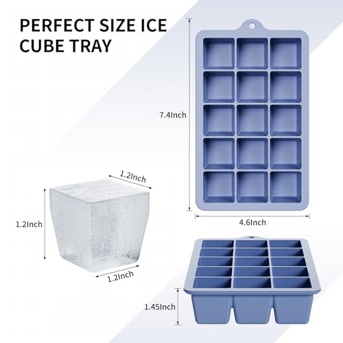 Silicone Ice Cube Tray 3 Pack, HANCELANT Ice Cube Mold, Ice Trays for Freezer with Lid for Whiskey, Baby Food, BPA Free, Easy Release by HANCELANT - Image 4