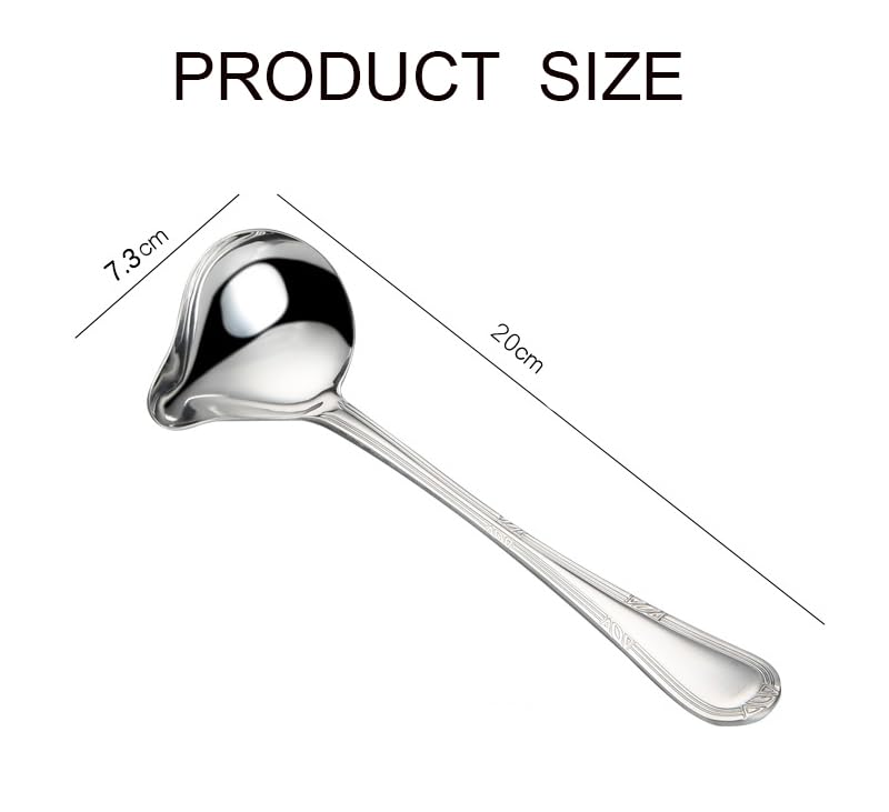 Lot De 2 Louches à Bec Verseur Weenwill En Acier Inoxydable 304 - Manche Long 20cm, Pour Sauces