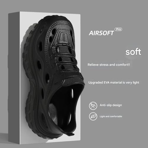 Men's Summer Comfort Sandals - Breathable Closed Toe Sandals for Outdoor, Driving, Beach and Sports - Lightweight Slip-On Water Shoes(White,25cm)4