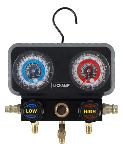 Manómetro Lichamp 3 vías para R134a R22 R12 R502