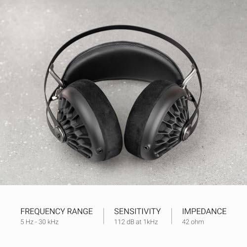 Image of MEZE AUDIO 105 AER | Wired Over-The-Ear Lightweight Audiophile Open-Back Headphones | 50mm Dynamic Drivers | Low Impedance 42 Ohms | Cables and Carrying Pouch Included (Black)