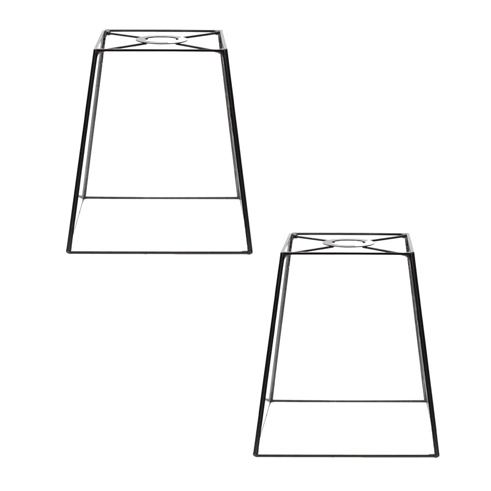Valuelights Matt Black | Metal And Clear Glass Lantern Easy Fit Ceiling Light Shade | Lamp Shades, Home Décor & Improvement Essential | Pair Of 2 | 18Cm Shade Width