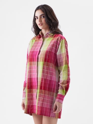 Image of The Souled Store Popsicle Women Full Sleeve Oversized Fit Cotton Multi Color Dresses