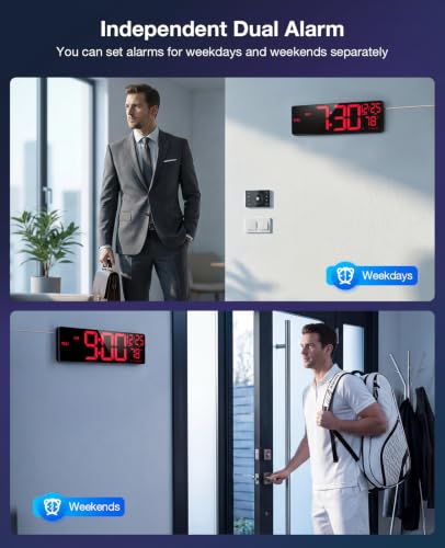 Tempospark Large Digital Wall Clock for Classroom, 15.5" LED Digital Clocks - image 8