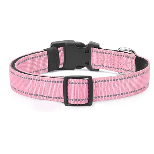 Image of Reflective Dog Collar, Adjustable Nylon for Medium Dogs,Pink