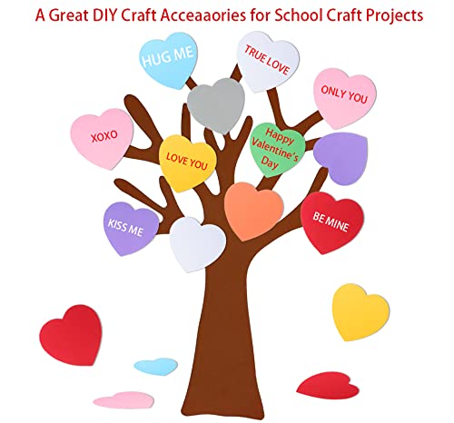 72 Pcs Heart Cutouts Paper Hearts 6 Inches Heart Shaped Cards Large Heart Shapes Paper Heart Shape Die Cuts For Valentine’s Day Craft, Kid's Love And Peace School Craft Projects (Assorted Color) #TOP3