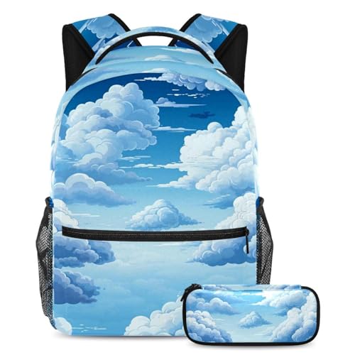 Sac à dos école avec trousse assortie multicolore pour garçons et filles