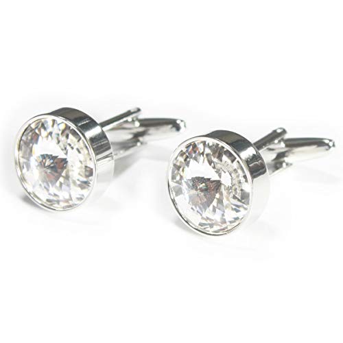 鎌倉カフス工房 クリスタルスワロフスキー・ラウンドカフス（カフリンクス・カフスボタン）