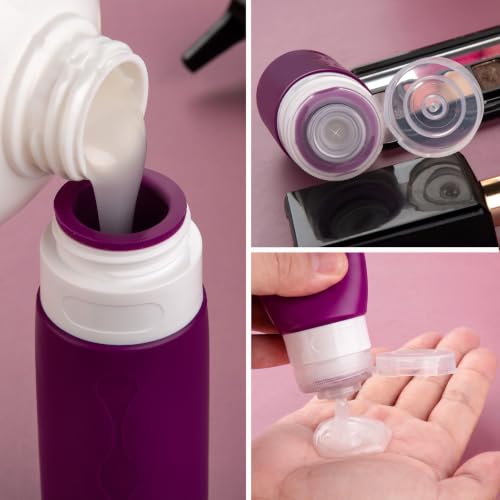 Image of Gemice Travel Bottles for Toiletries, Tsa Approved, Travel Size Containers, BPA Free Leak Proof Tubs Refillable Liquid Accessories for Cometic Shampoo and Lotion Soap