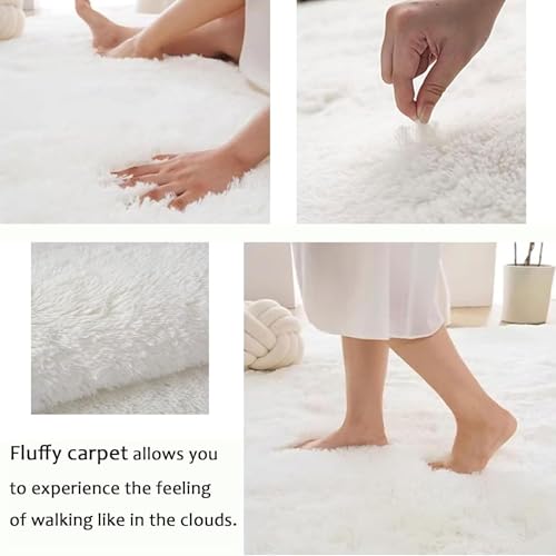 Tapis à poils longs moderne 193x220 cm élégant et moelleux - 6