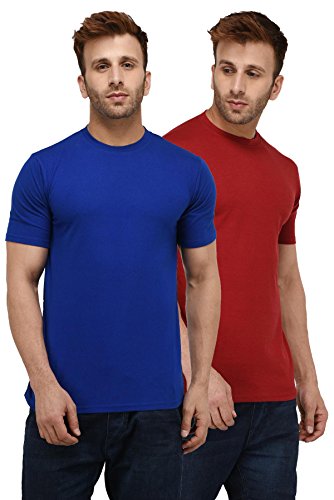 Image of London Hills Solid Cotton Blend Half Sleeve Regular Men Round Neck Tshirts | T Shirt For Man | Tshirt | Shirts Men | Tshirt For Man | T-shirt | T-shirts | Stylish | Gym Wear For Workout | MultiColored