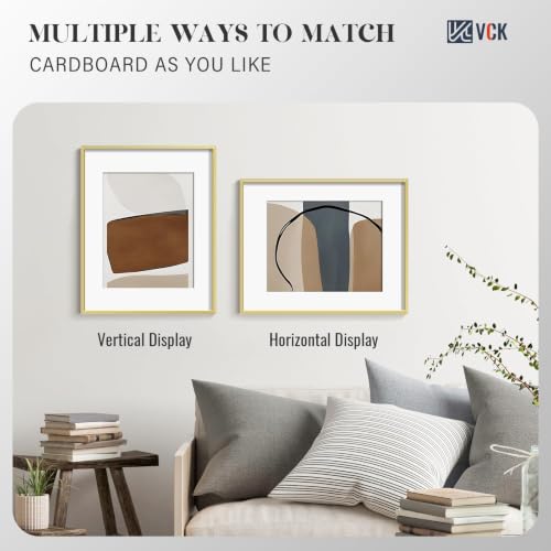 Image of VCK 16x20 Frames Gold Metal, Real Glass, 11x14 Mat, 3 Pack, for Picture