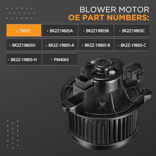 Image of HVAC Blower Motor 75051 Compatible with Transit Heater Blower AC Fan for Transit Custom Transit-150 Transit-250 /350 /350HD PM4063 Blower Motor BK2Z19805A BK2Z19805B