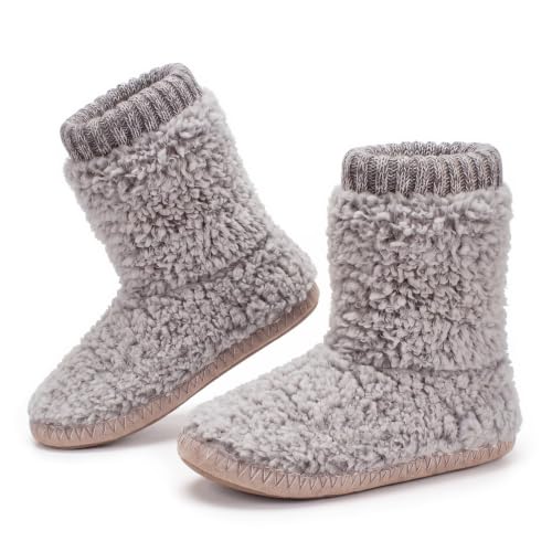 Image of Cozylook Women's Boot Slippers Warm Fuzzy Indoor Slippers Non Slip | Plush-lined ankle coverage, non slip bottoms for indoor floors, multiple US sizes, machine wash cold, do not tumble dry