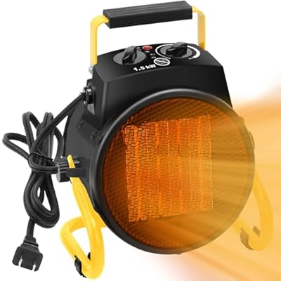 Orvella Outdoor Heaters for Patio, 1500W Electric Garage Heater with Overheat Protection, 3S Fast Heating, 3 Modes, Portable Space Heater for Patio, Garage, Greenhouse, Indoor, Gold