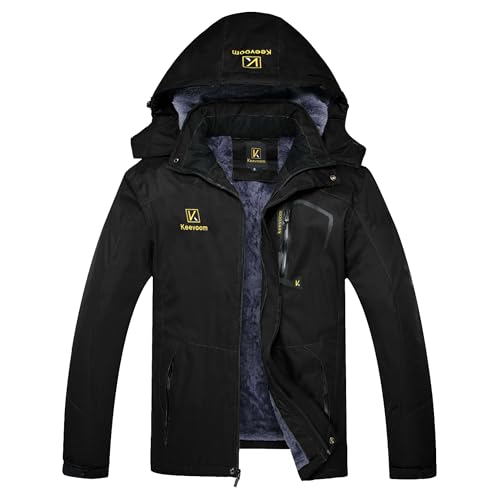 Keevoom Men's Waterproof Ski Jacket Winter Warm Snow Coat Windproof