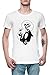 Esqueleto Cabeza Hombre Camiseta tee Blanco Men's White T-Shirt