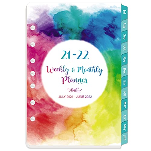 2021-2022 Planner Refills - Weekly & Monthly Planner Refill, 5-1/2' x 8-1/2', July 2021 to June 2022, 7-Hole Punched