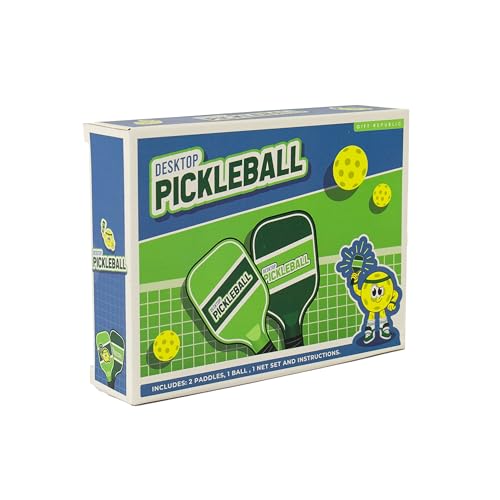 Gift Republic Desktop Pickleball Set, Mini Tabletop Pickleball Court with 2 Paddles, 1 Ball, and Net - Image 3