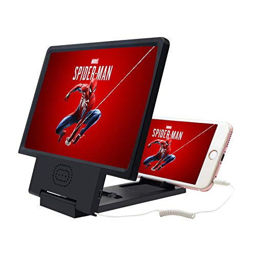 TanexBo Lupa de Pantalla de teléfono, Amplificador de Pantalla de teléfono Inteligente 3D con Altavoz, Zoom de Aumento de Pantalla de Aumento 2-3 Veces para Proteger los Ojos