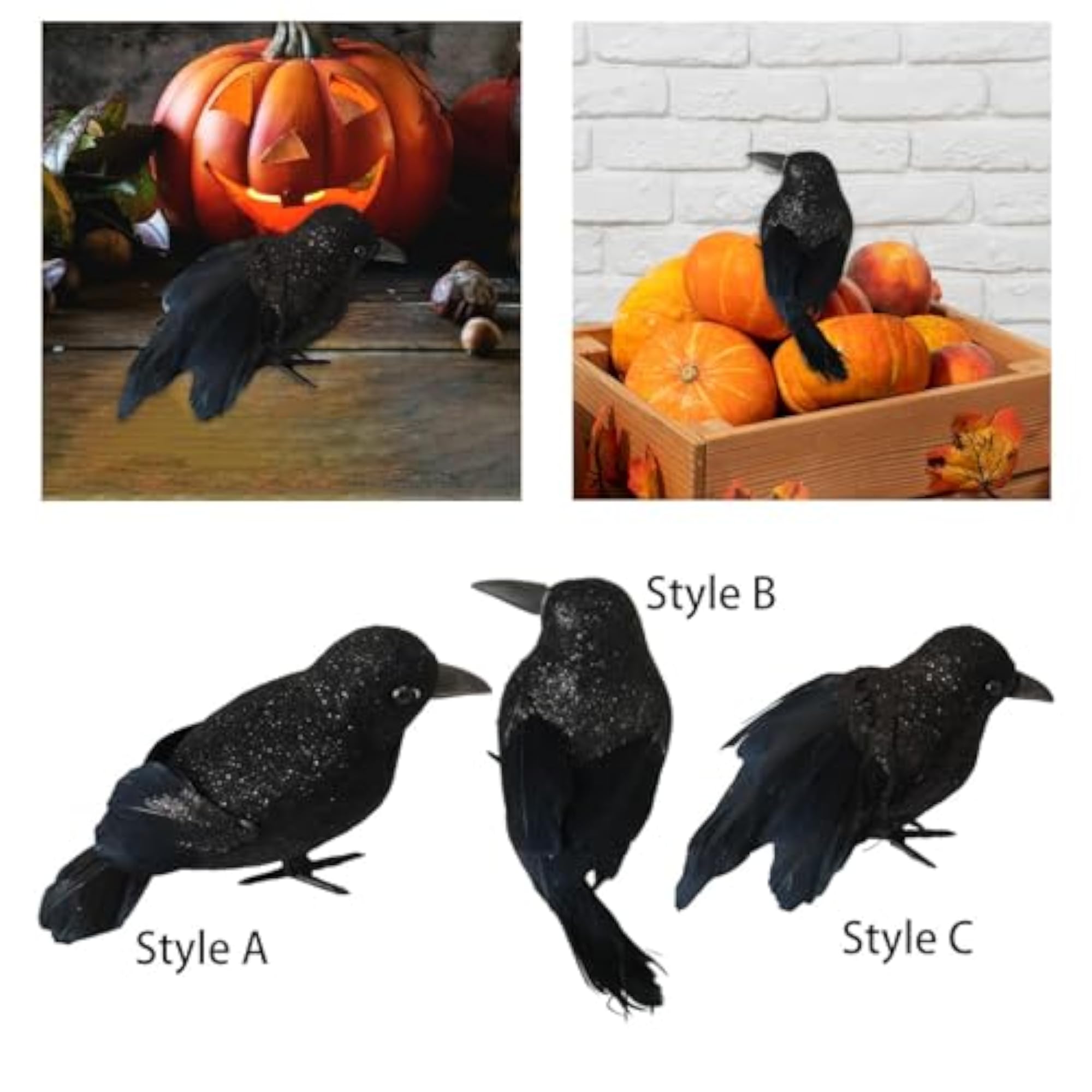 Artificial Black Crows Decoration, Style A