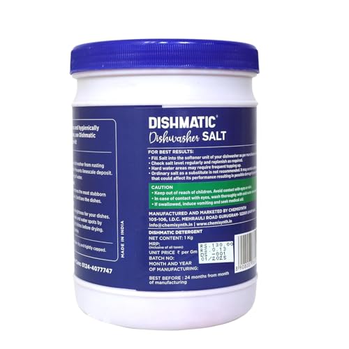 Image of Dishmatic Dishwasher Salt Automatic Dishwasher Salt Powder - 2 kg Regular Combo Pack for Spot-Free Clean Dishes Compatible with All Dishwashers (Pack of 2)