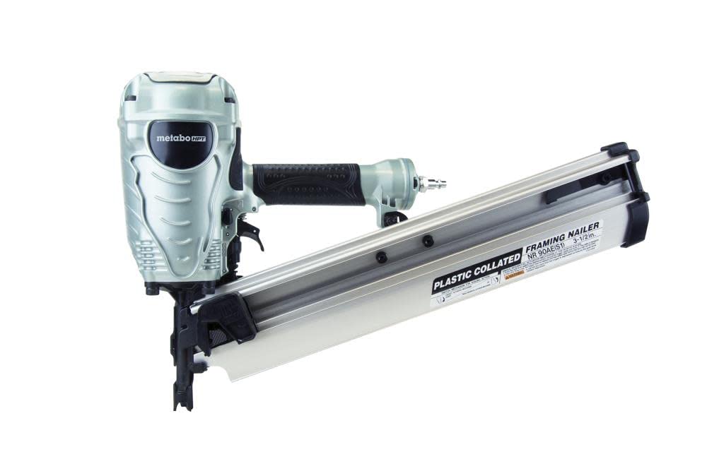 Metabo HPT Framing Nailer, The Pro Preferred Brand of Pneumatic Nailers*, 21° Magazine, Accepts 2" to 3-1/2" Framing Nails, (NR90AES1)