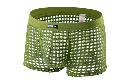 Image of PANTEASY Men's Solid Low Rise Comfortable Cotton Blend See Through Trunk Boxer Underwear, Underpants