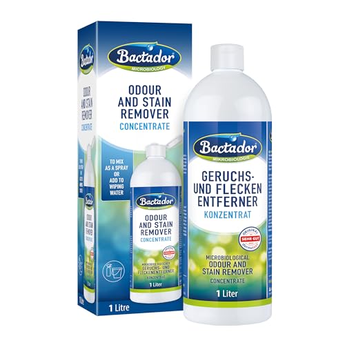 Bactador Eliminador De Olores Y Manchas Concentrado 1l - Limpiador Enzimático Biológico - Eliminador de olores - Para El Hogar, Coche Y Entorno Animal - neutralizador de olores para gatos