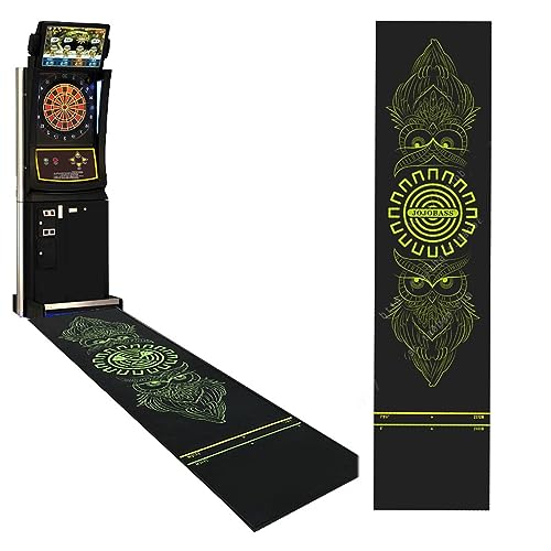 OVARIA Gummi-Dartmatte – professioneller Dart-Bodenteppich, 300 x 69,8 cm, 3 Abstände mit Wurflinien, rutschfestes Design for den Heim-Pub-Club
