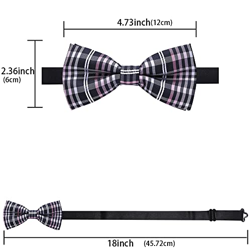 Image of AUSKY 8 PACKS Elegant Adjustable Pre-tied Bow Ties for Men Boys (1&4&5&6&8 Pack for option)