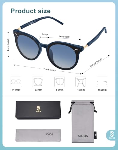 Image of SOJOS Sunglasses Womens Trendy 2026 Retro Vintage Round Shades SJ2067,Large
