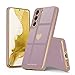Teageo for Samsung Galaxy S22 5G Case for Women Girl Cute Love-Heart Luxury Bling Soft Back Cover Raised Full Camera Protection Bumper Silicone Shockproof Phone Case for Galaxy S22 5G, Lavender