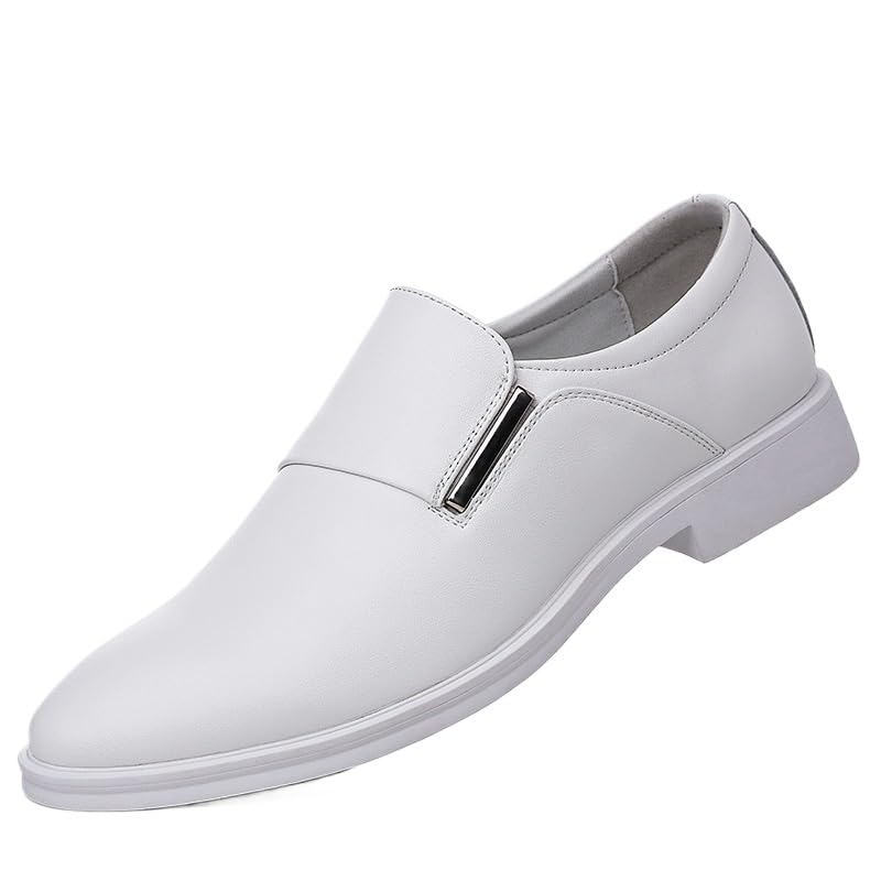 Mens Monk Formal Shoes Anti-Slip Non Slip Resistant Outdoor Slip On Pointed Toe Comfort Orthopedic Vegan Leather