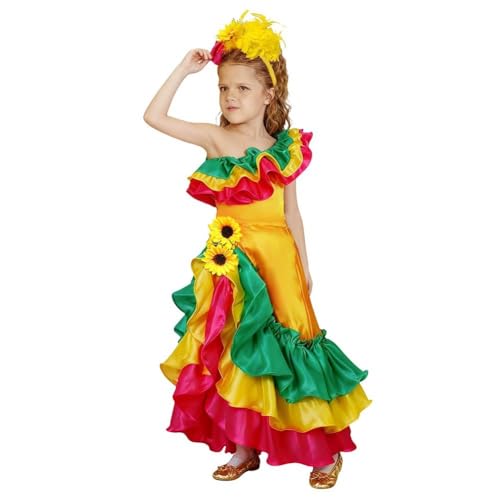 Disfraz de flamenca española para niña con diseño girasol miniatura 6