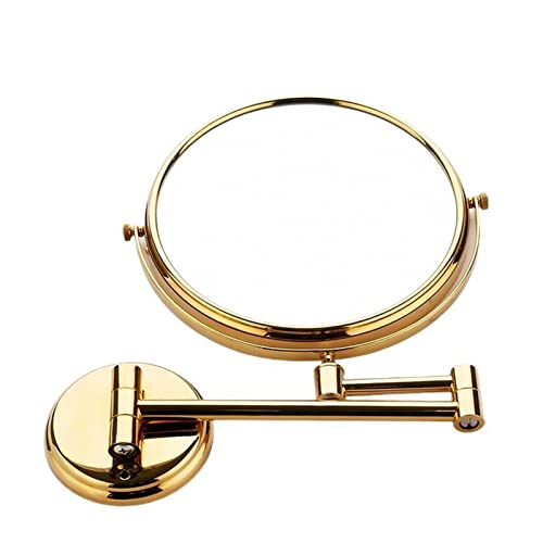 Miroir de maquillage double face doré au design de luxe mural