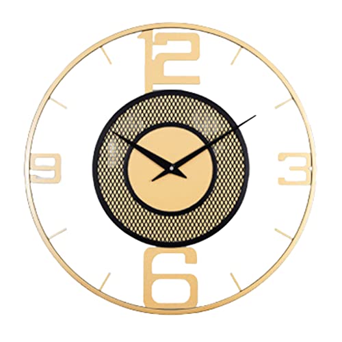 Reloj de pared redondo moderno reloj de metal no ticking creativo