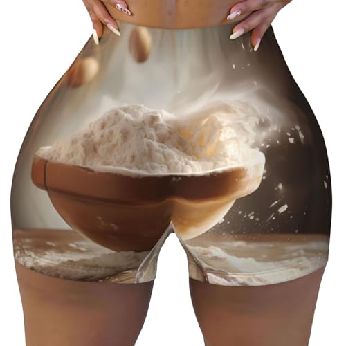 Flour Pattern Sports Shorts, high Elastic Slim Fitness Pants, Suitable for Yoga/Leisure/Daily wear